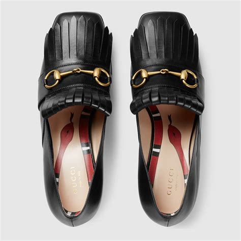 gucci moccasins ladies|Gucci loafer with heel.